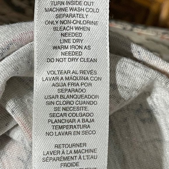 Chico’s women's size 1(8/M) brown print tie hem 3/4 sleeve v neck top - Picture 6 of 10